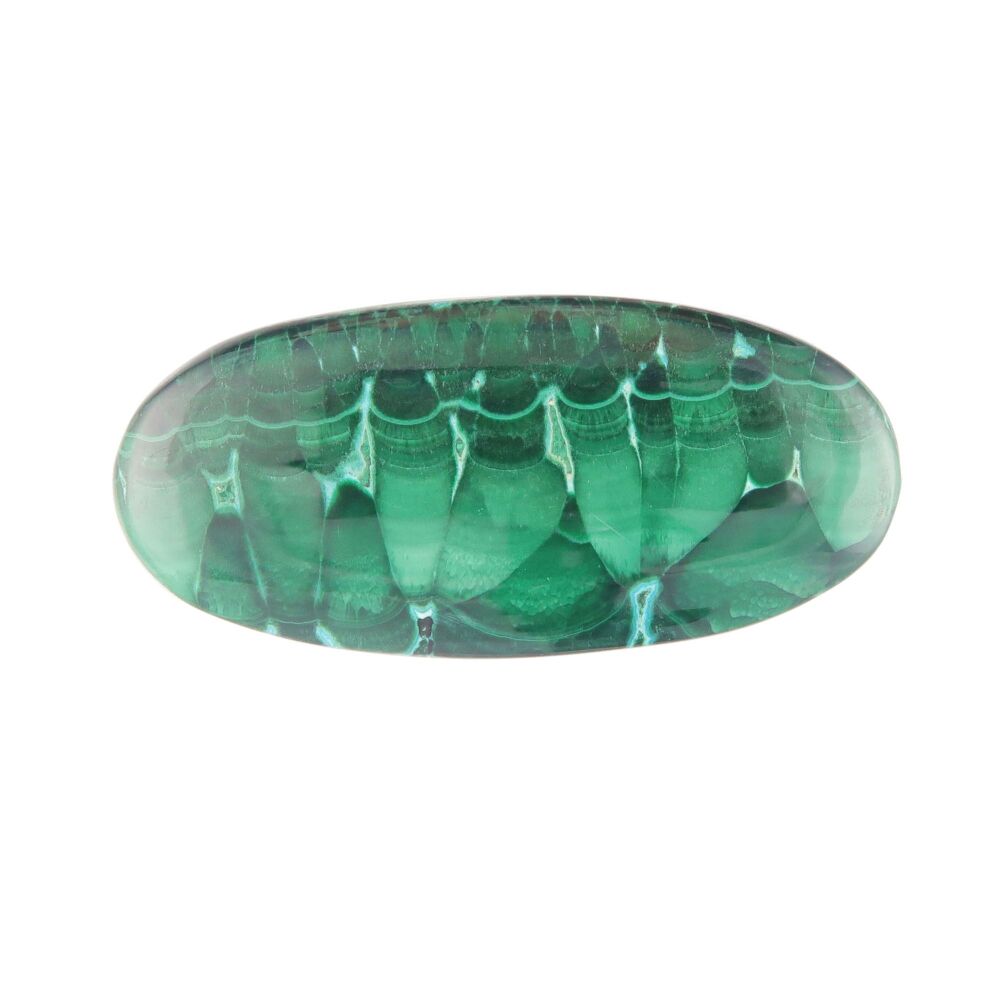 Malachite cabochon with chatoyancy