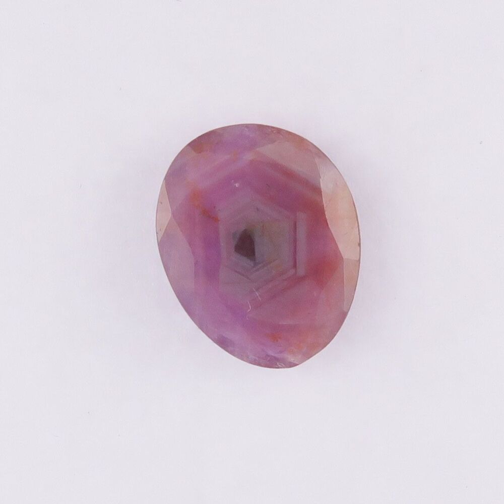Sapphire shallow faceted pink/orange - 2878