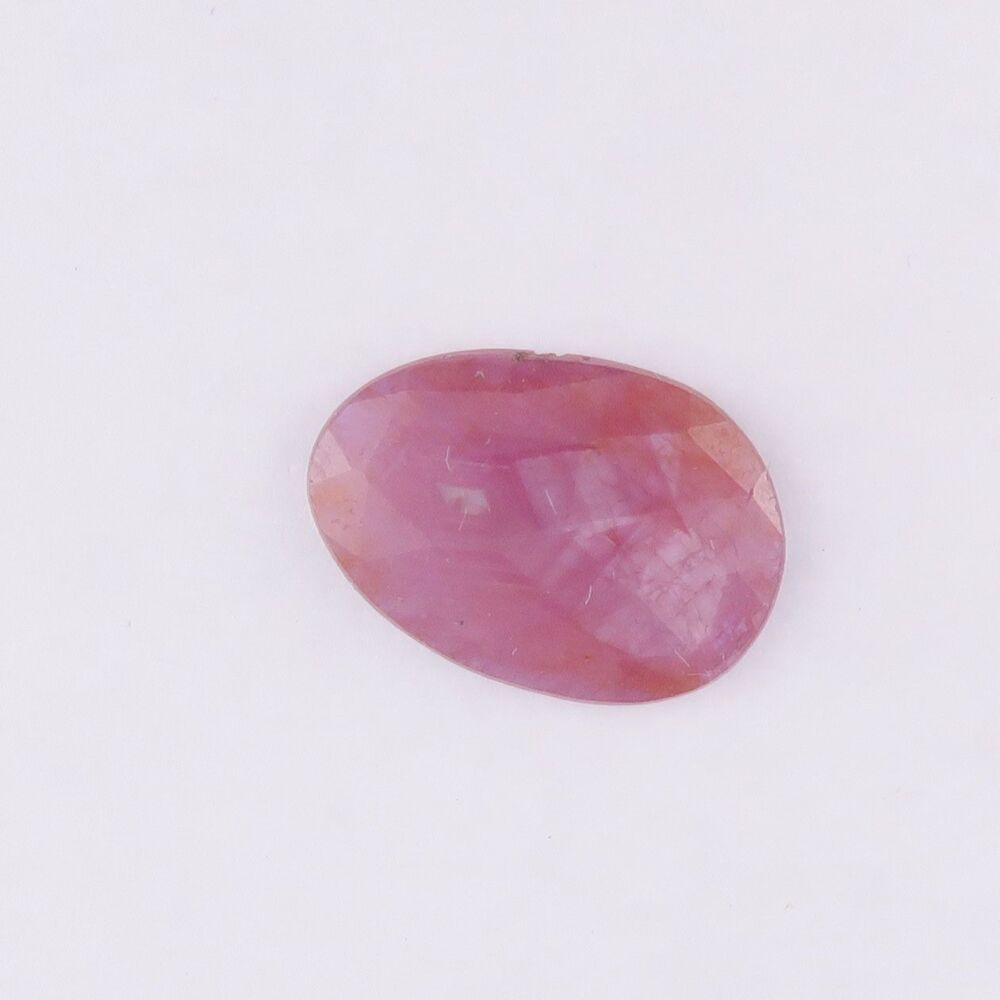 Sapphire facet top cabochon pink/orange - 2884