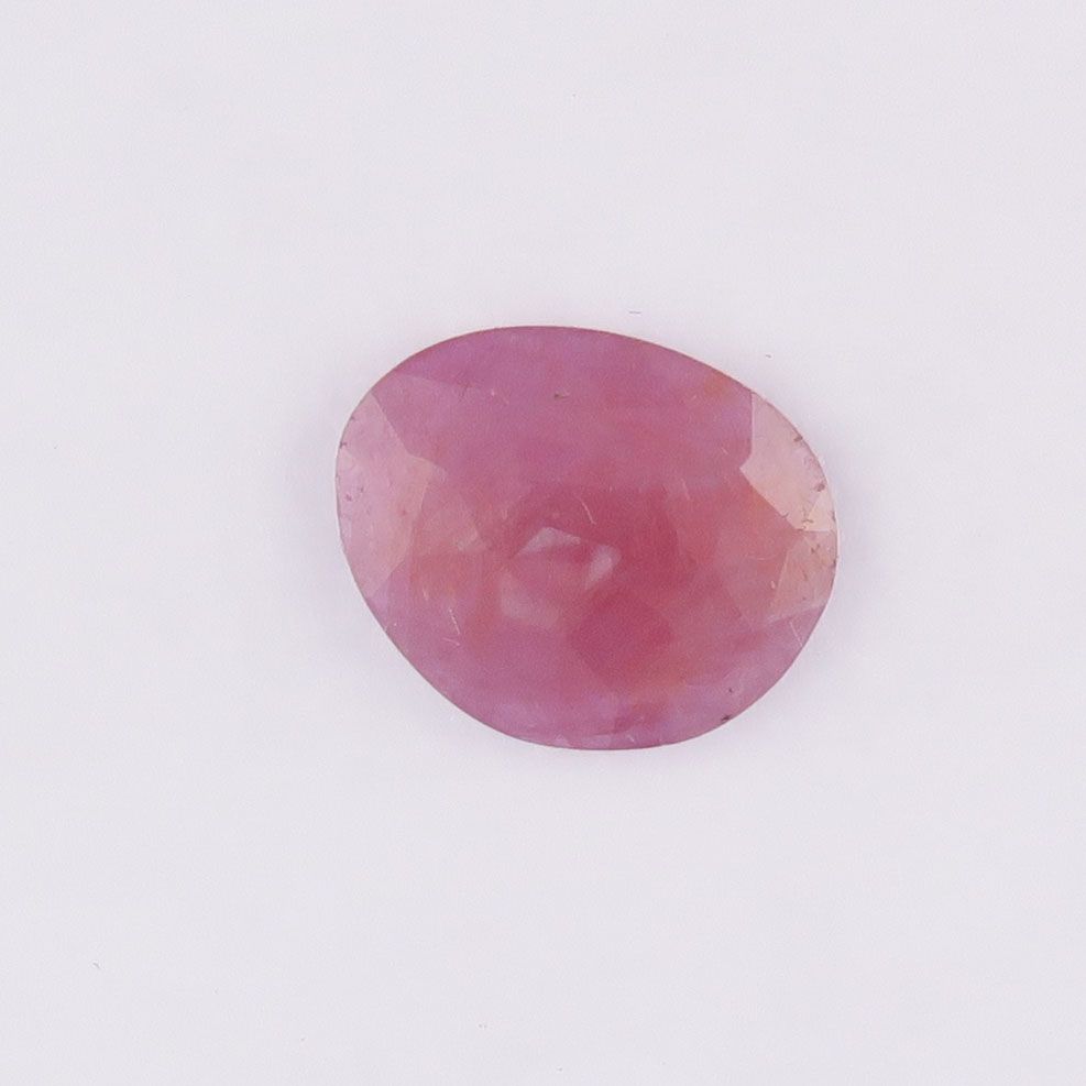 Sapphire facet top cabochon pink/orange - 2890