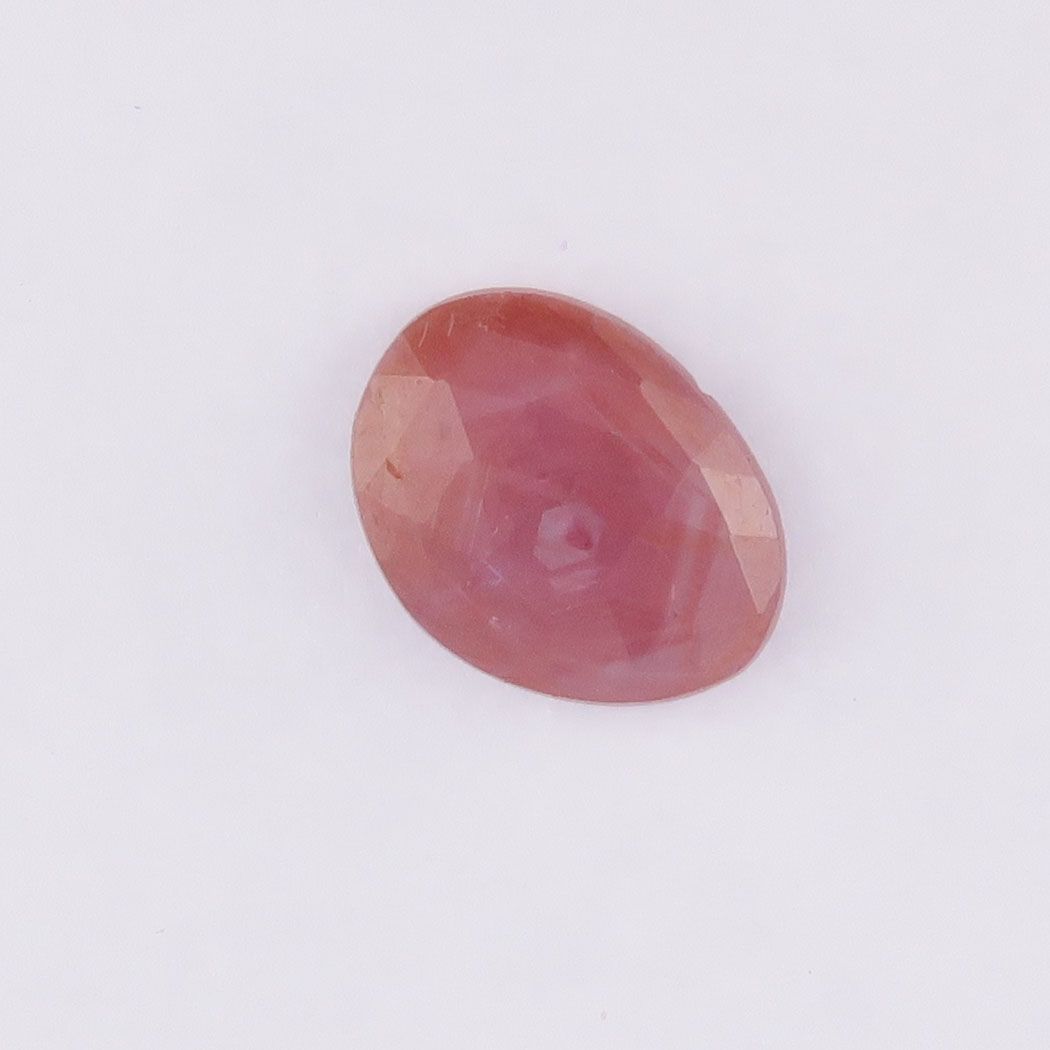 Sapphire facet top cabochon pink/orange - 2891