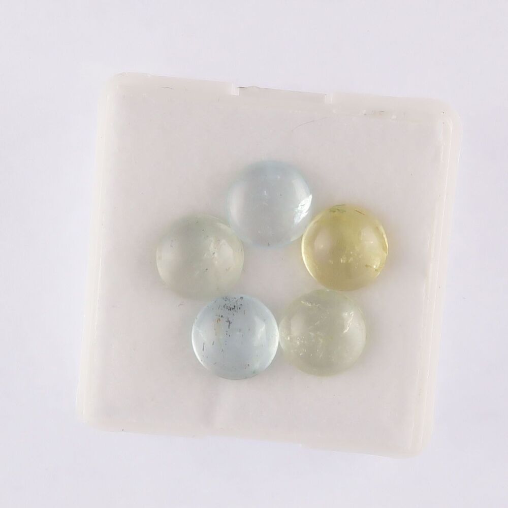 Aquamarine & Heliodore cabochons