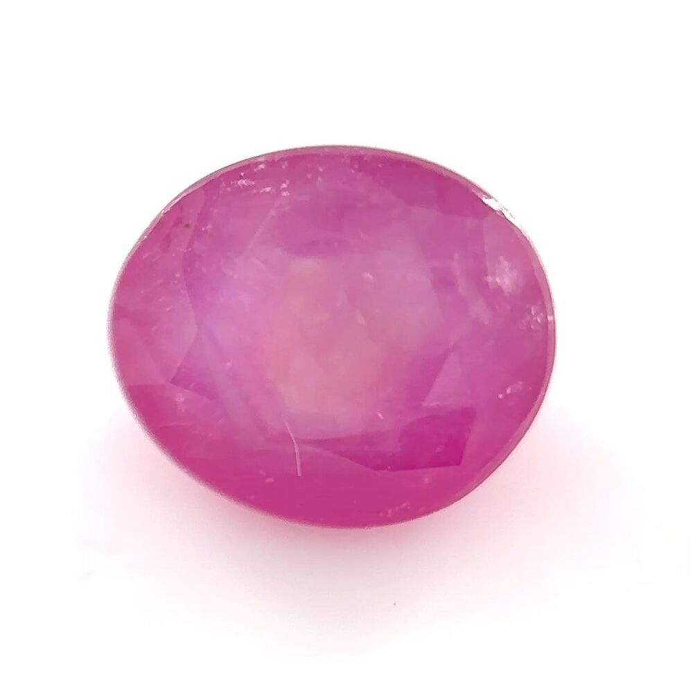 Sapphire faceted pink sheen with growth zone pattern - 2857