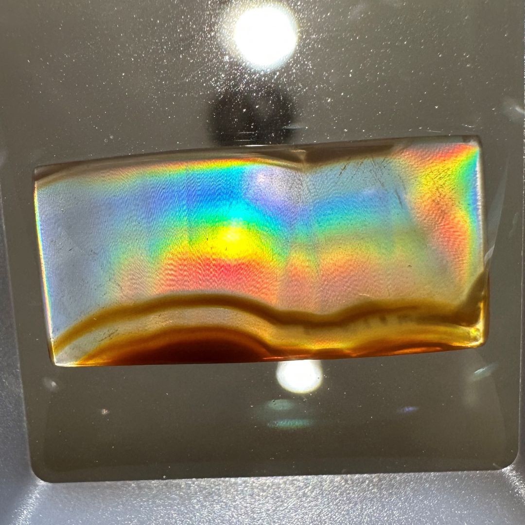 Iris agate slice - 2846