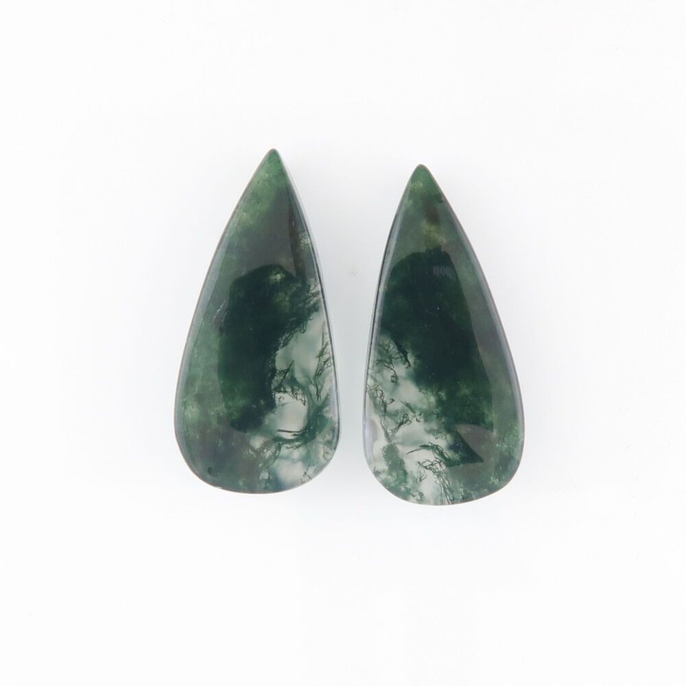 Moss agate pair - 3580