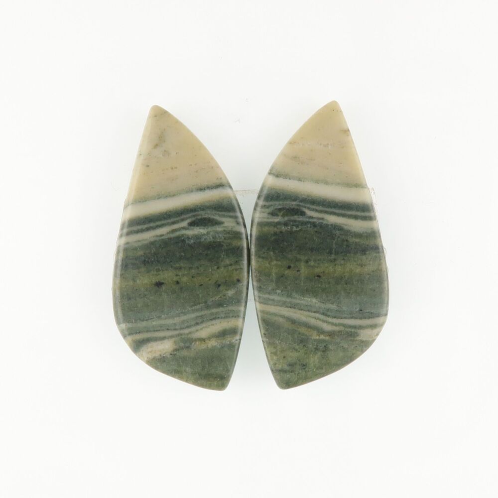 Green Jasper pair - 3764