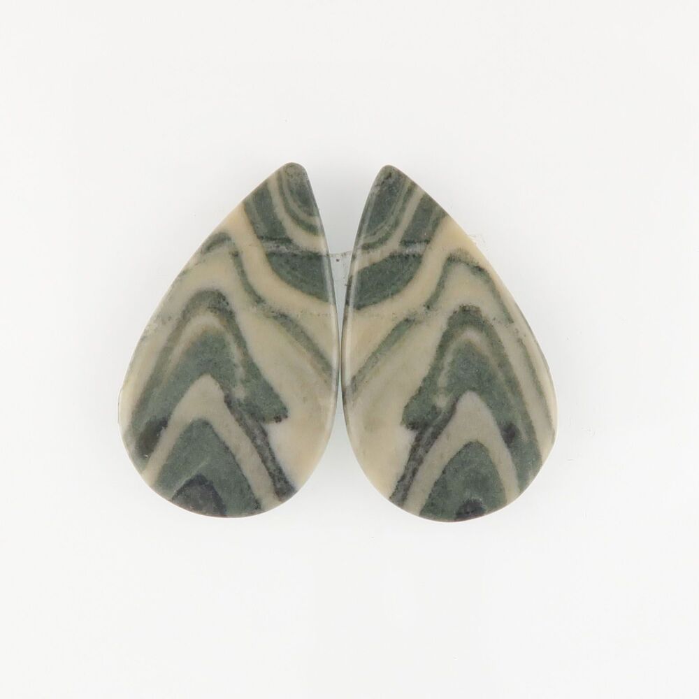 Green Jasper pair - 3766