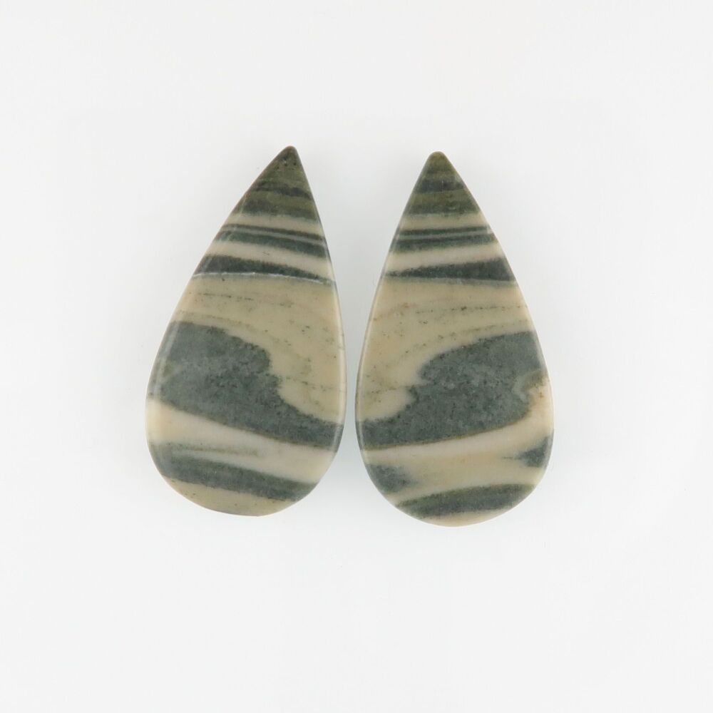 Green Jasper pair - 3765
