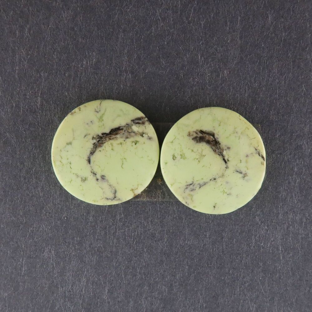 Lemon chrysoprase pair - 3691