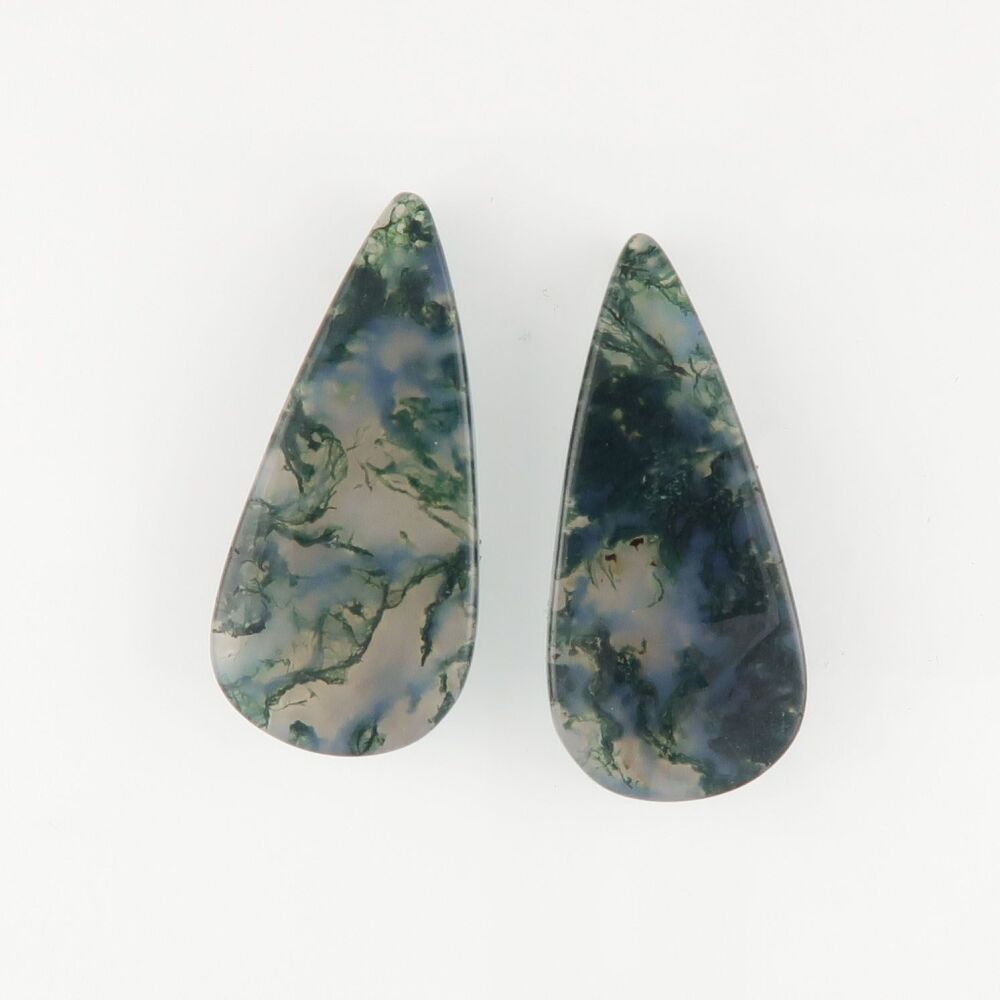 Moss agate pair - 3596