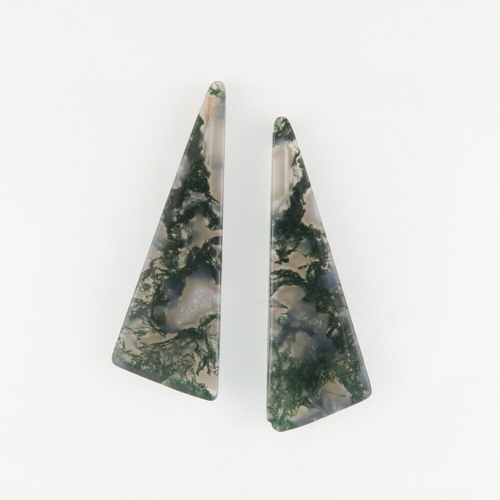 Moss agate pair - 3597
