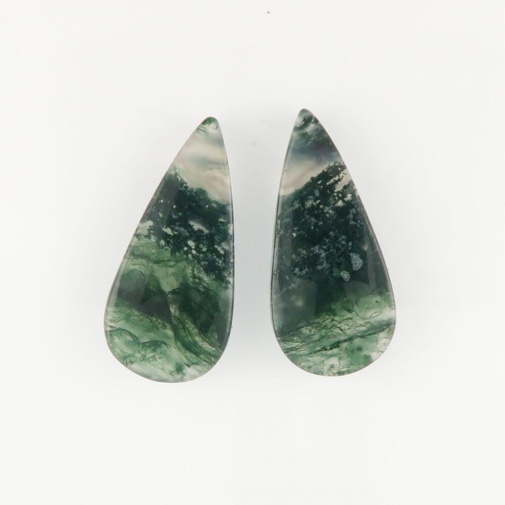 Moss agate pair - 3599