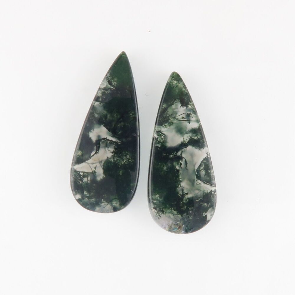 Moss agate pair - 3601