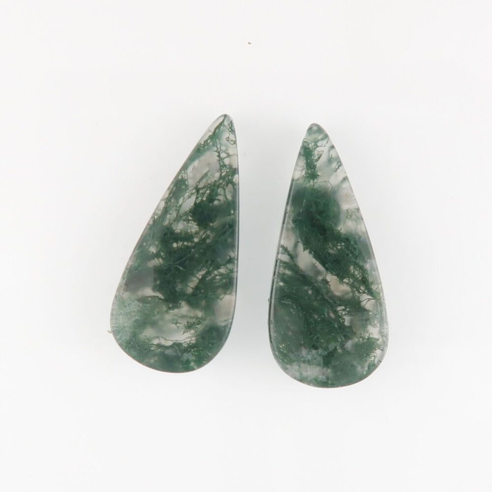 Moss agate pair - 3602