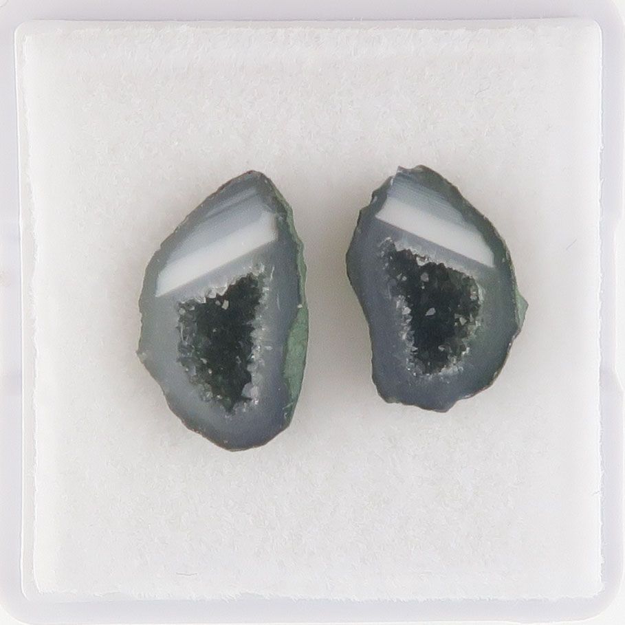 Geode pair with druzy - 3676