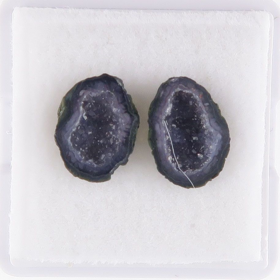 Geode pair with druzy - 3674
