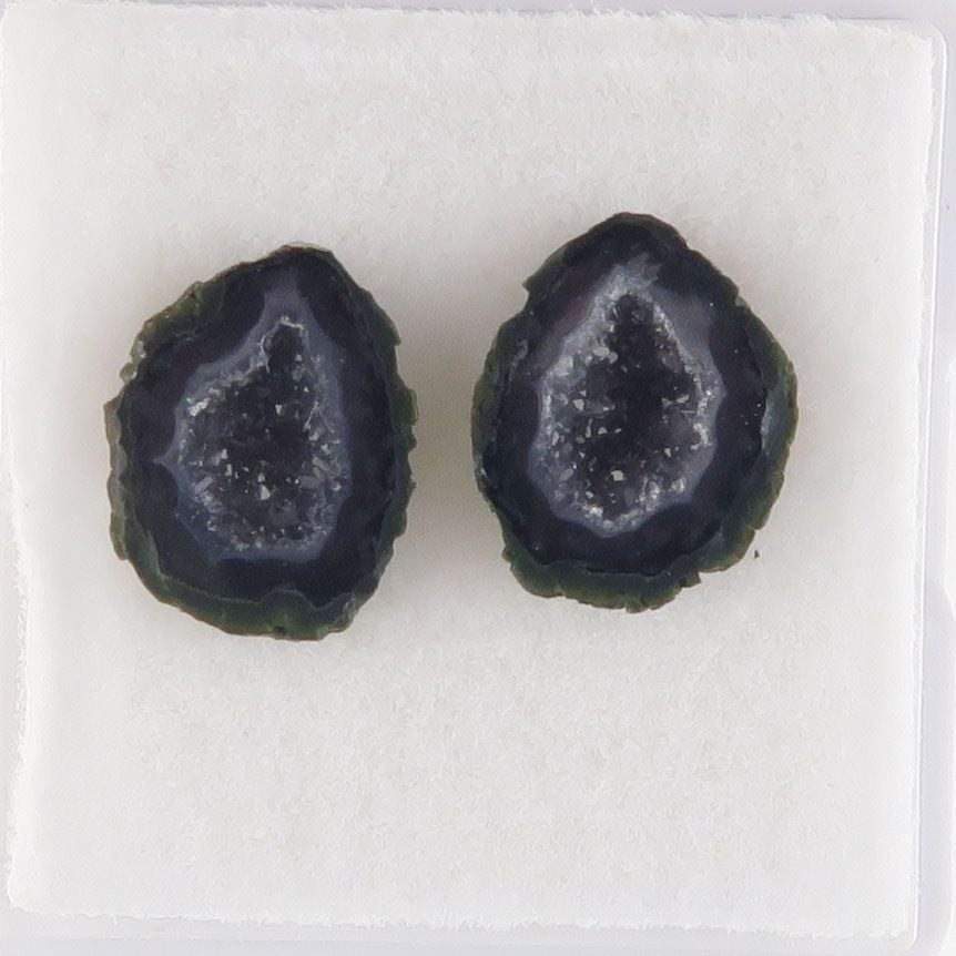 Geode pair with druzy - 3673