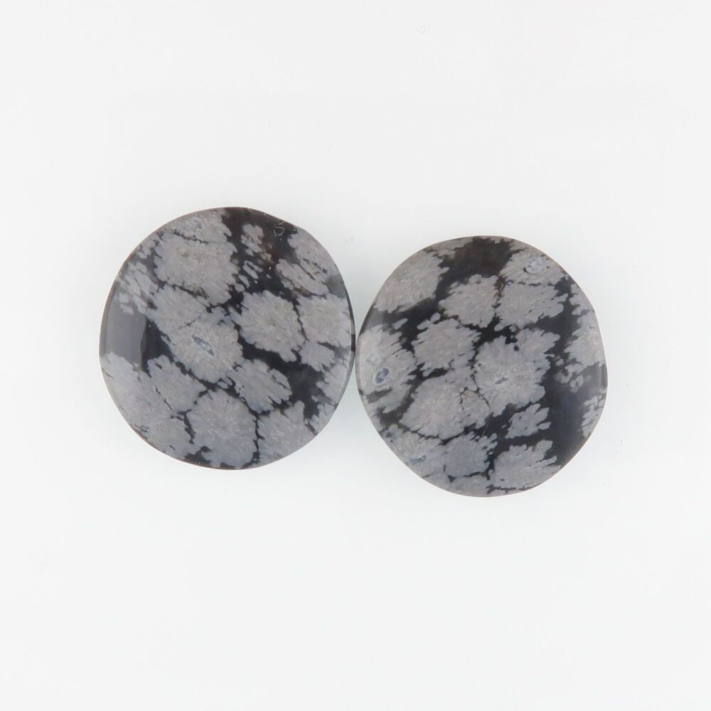 Snowflake obsidian pair - 3684