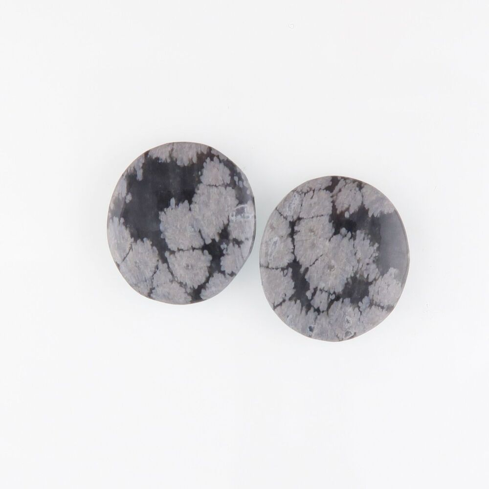 Snowflake obsidian pair - 3683