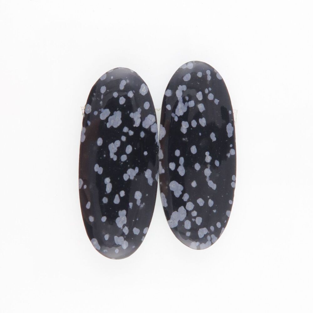 Snowflake obsidian pair - 3770