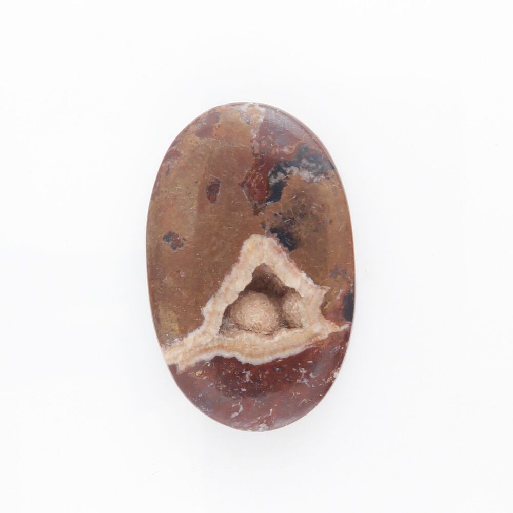 Copper in dolomite cabochon with druzy - 3559