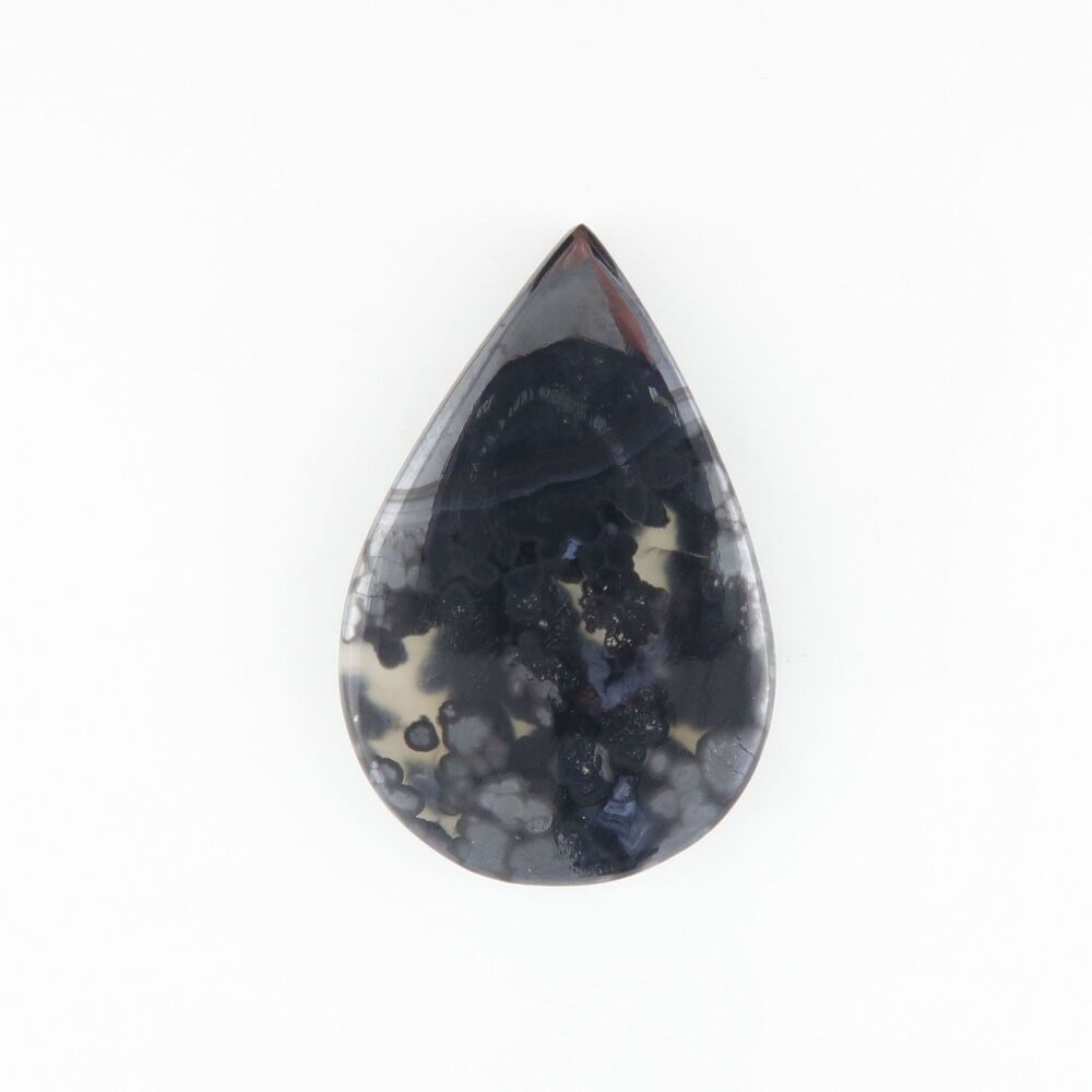 Psilomelane cabochon with botryoidal growth - 3607