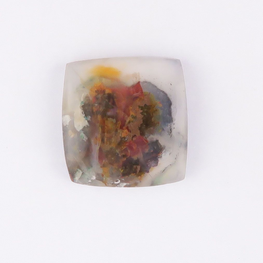 Chalcedony with native copper cabochon - 3877