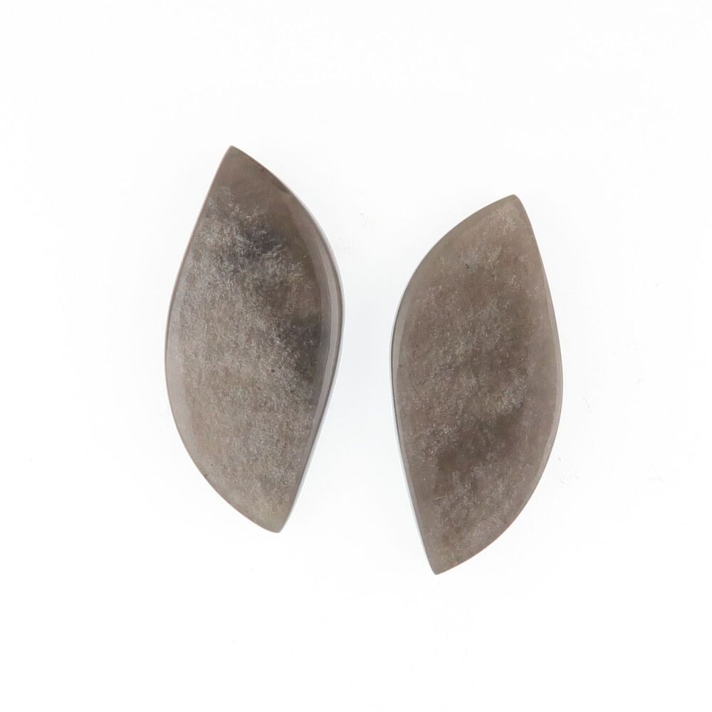 Silver sheen obsidian pair - 3824
