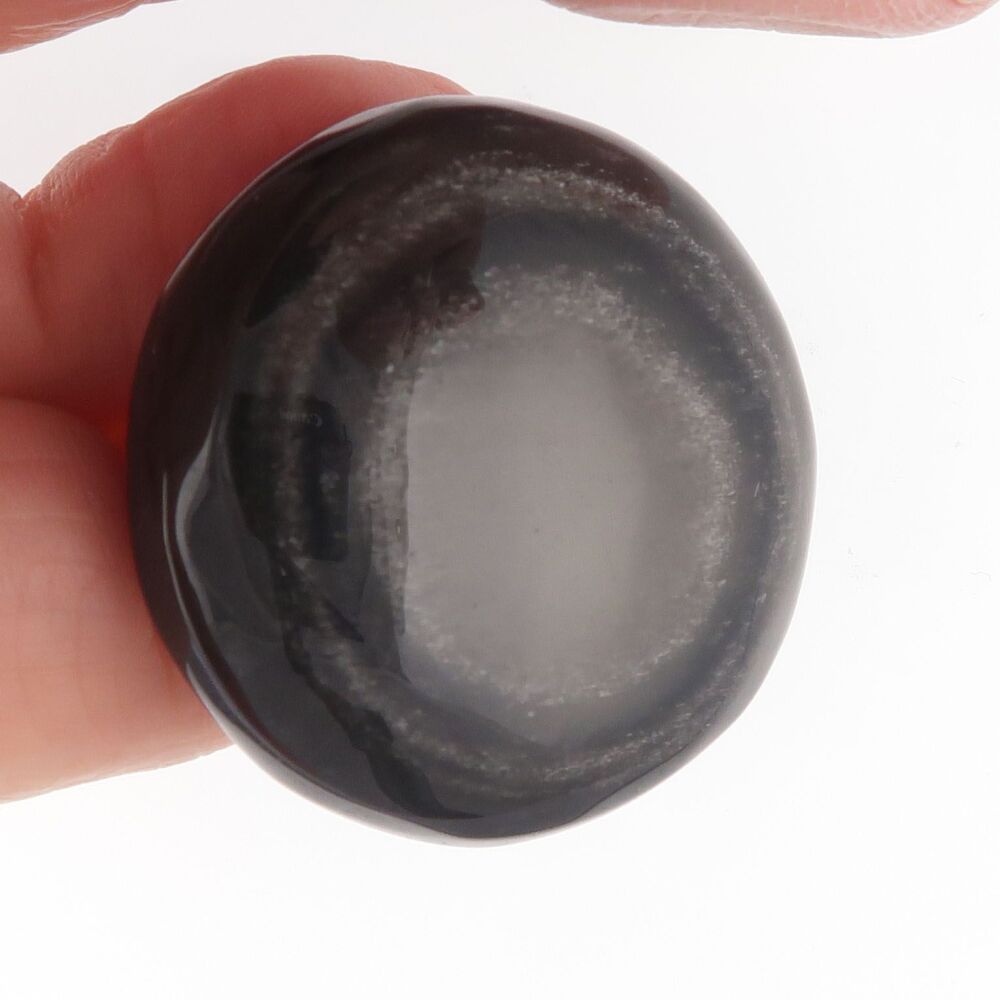 Silver sheen obsidian cabochon - 3951