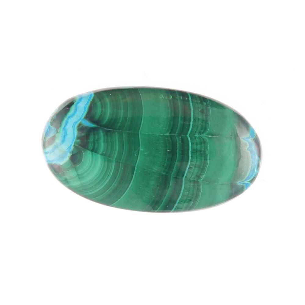 Malachite & chrysocolla cabochon with chatoyancy - 3948