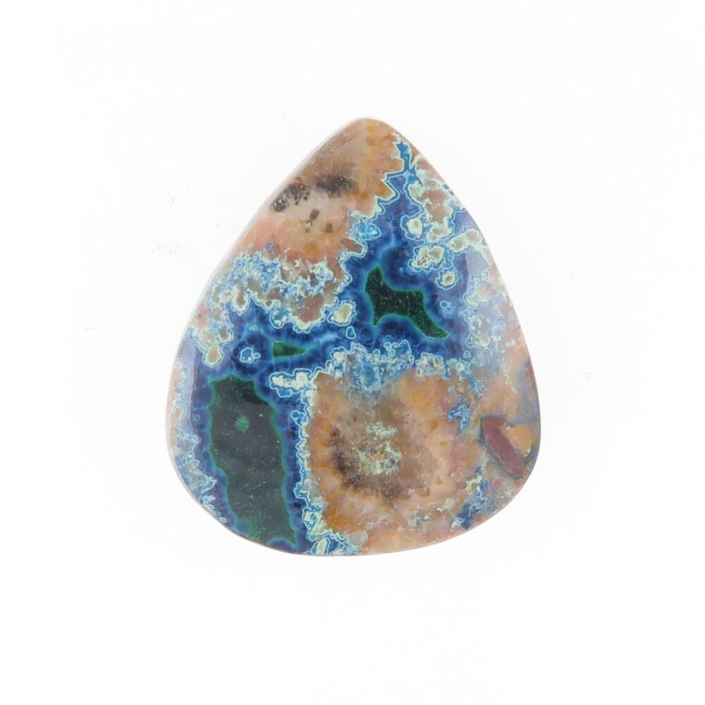 Azurite & malachite in host rock cabochon - 4057