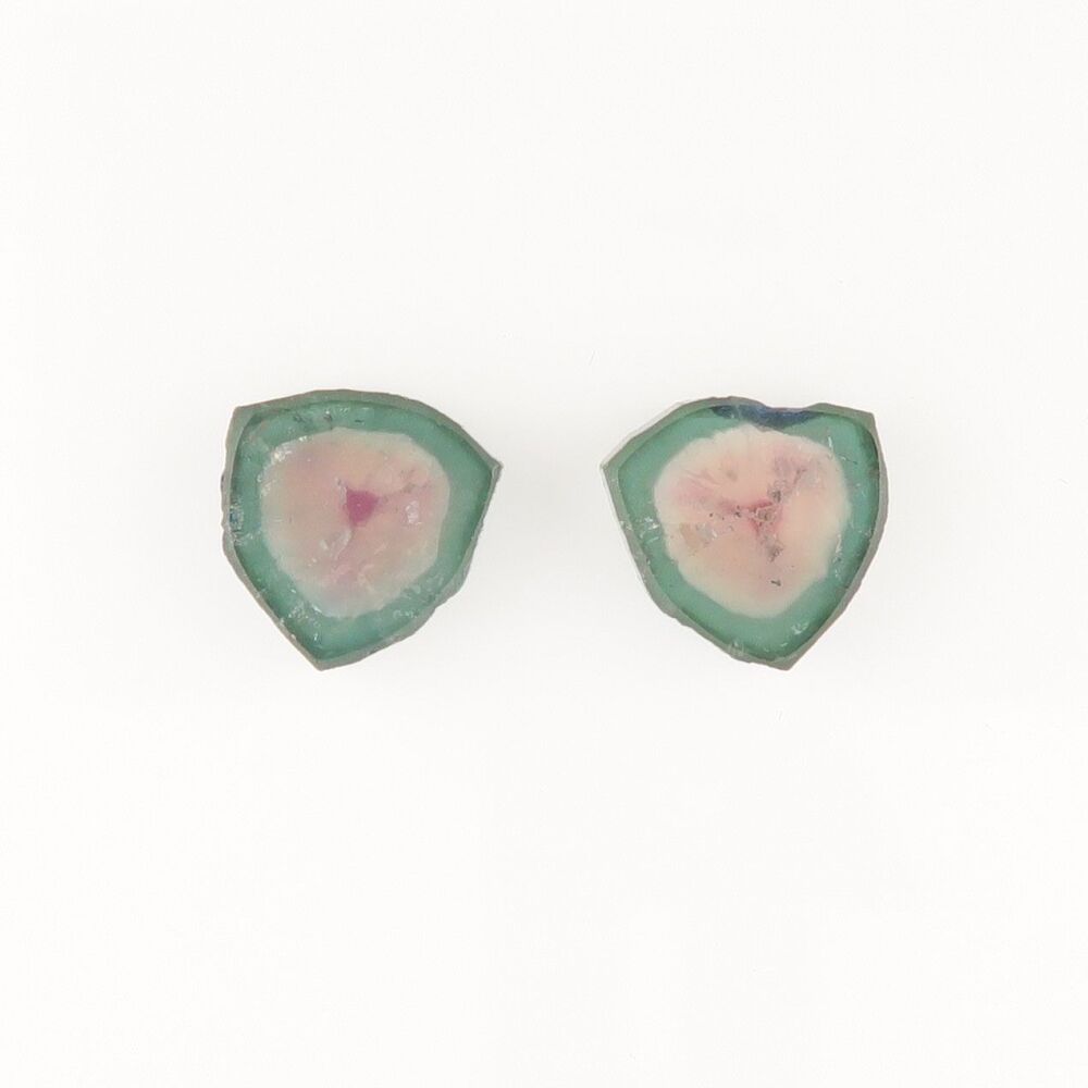 Watermelon tourmaline pair slices with trapiche - 2424