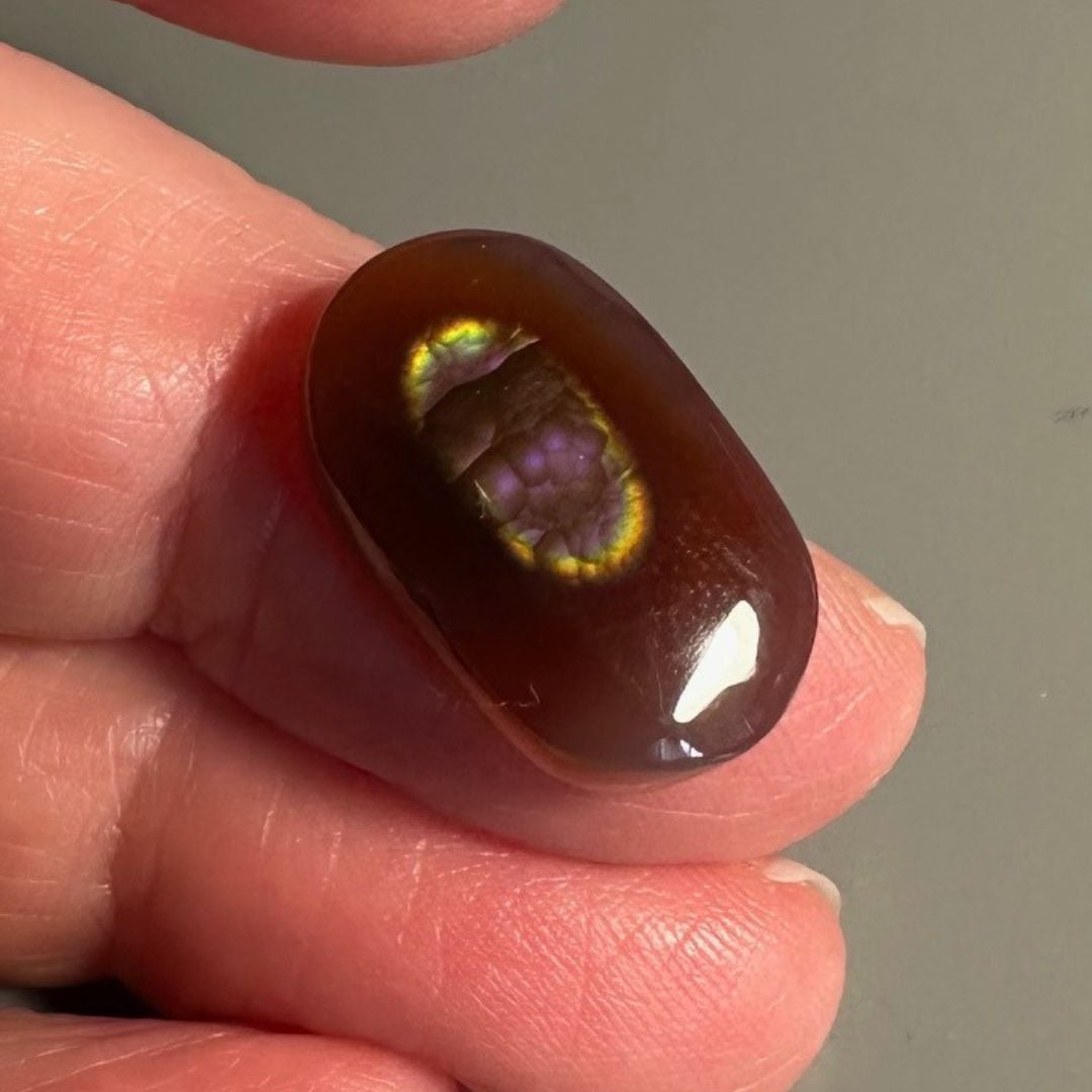 Fire agate cabochon - 4041