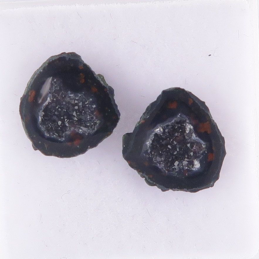 Geode pair with druzy - 4249