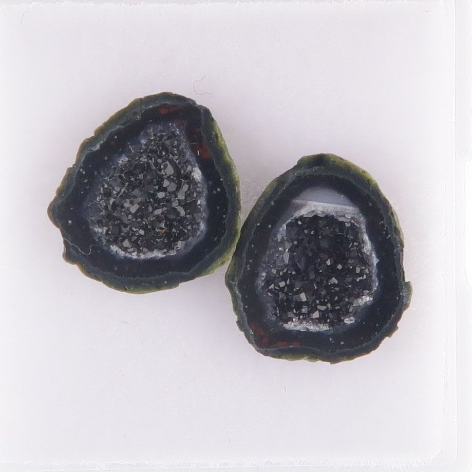 Geode pair with druzy - 4245