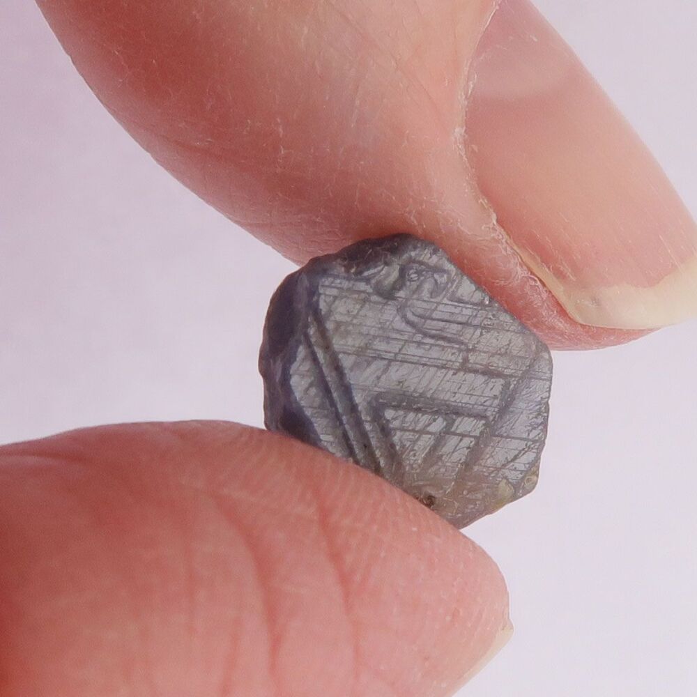 Sapphire crystal with triangular growth pattern - 4137