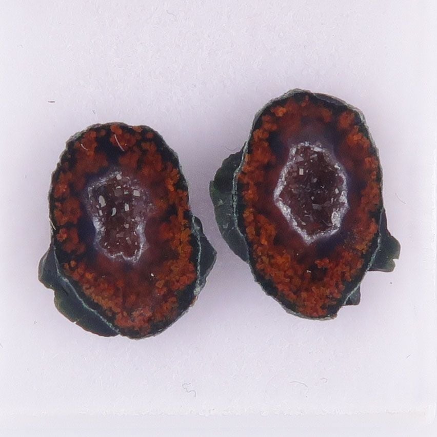 Geode pair with druzy - 4244