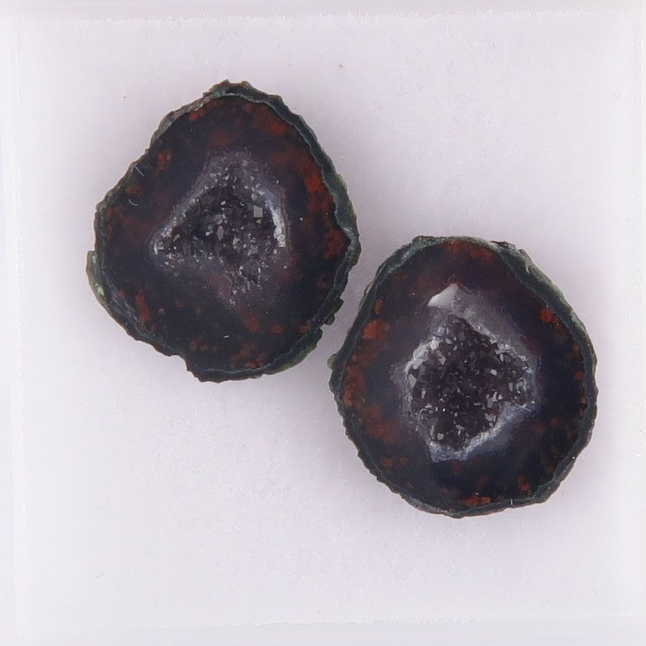 Geode pair with druzy - 4248