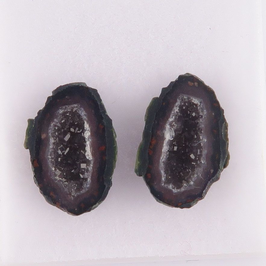 Geode pair with druzy - 4247