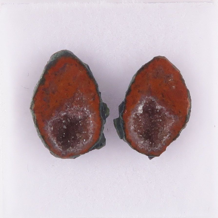 Geode pair with druzy - 4243