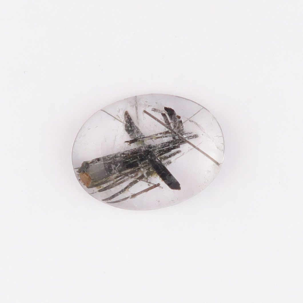 Tourmalinated quartz cabochon - 4491