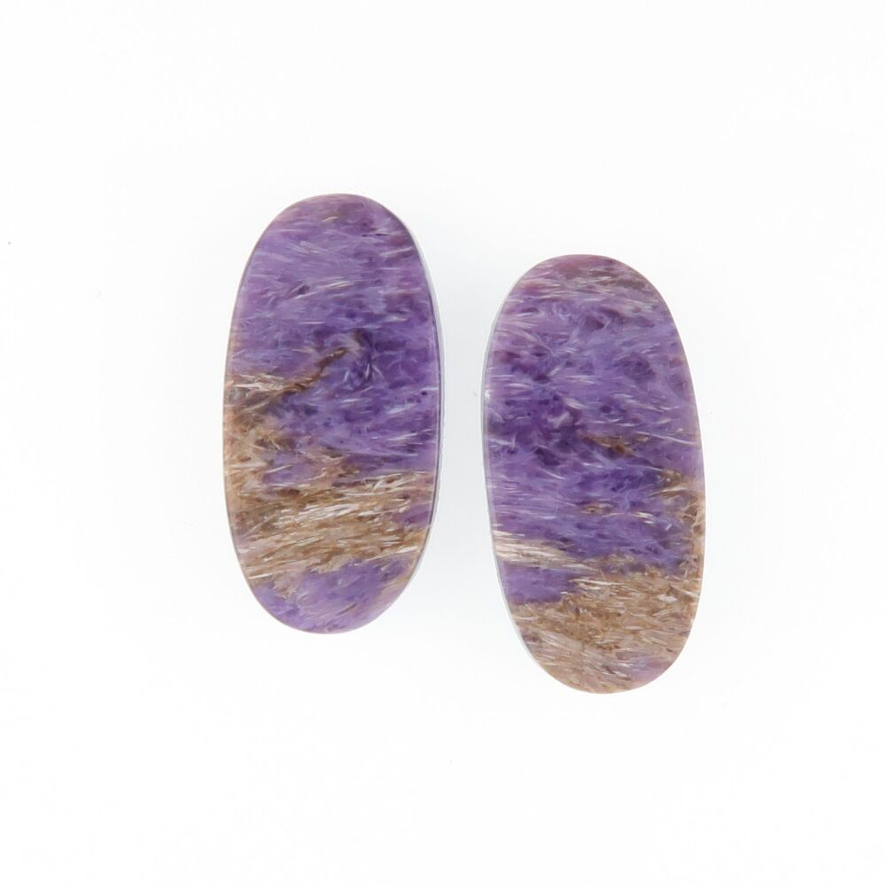 Charoite pair with chatoyancy - 4454