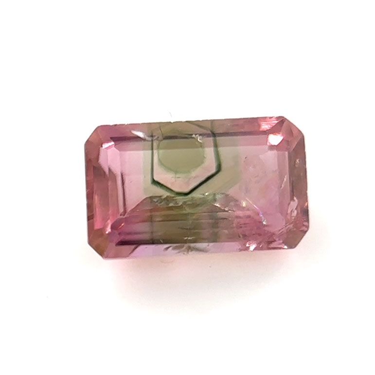 Tourmaline with multicolour growth pattern faceted - 3822
