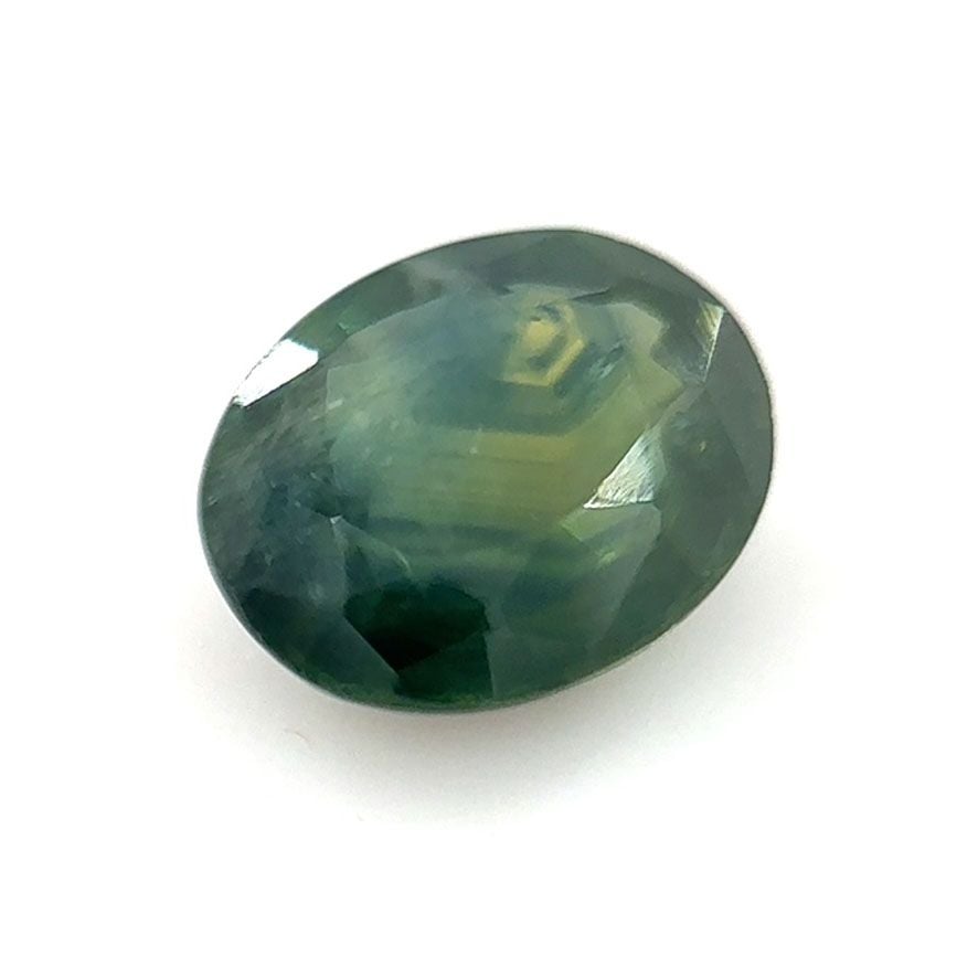 Sapphire faceted parti-colour teal & green with growth pattern - 4521