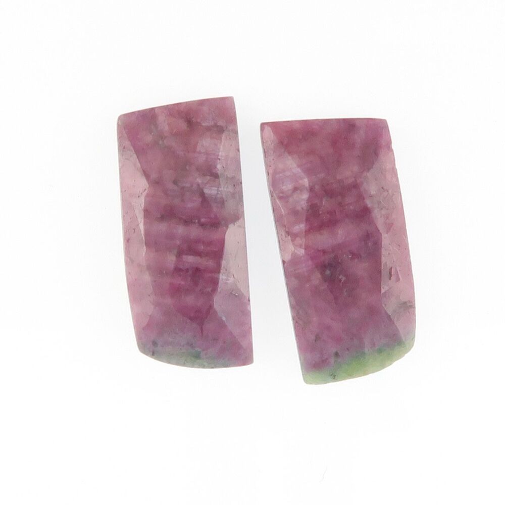 Ruby in zoisite facet top pair - 4556