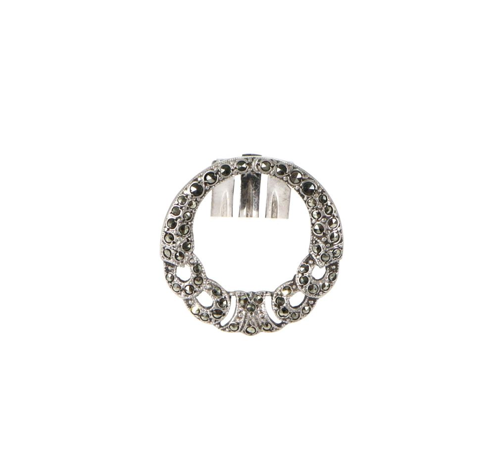 Art Deco Silver & Marcasite Dress Clip     #2398