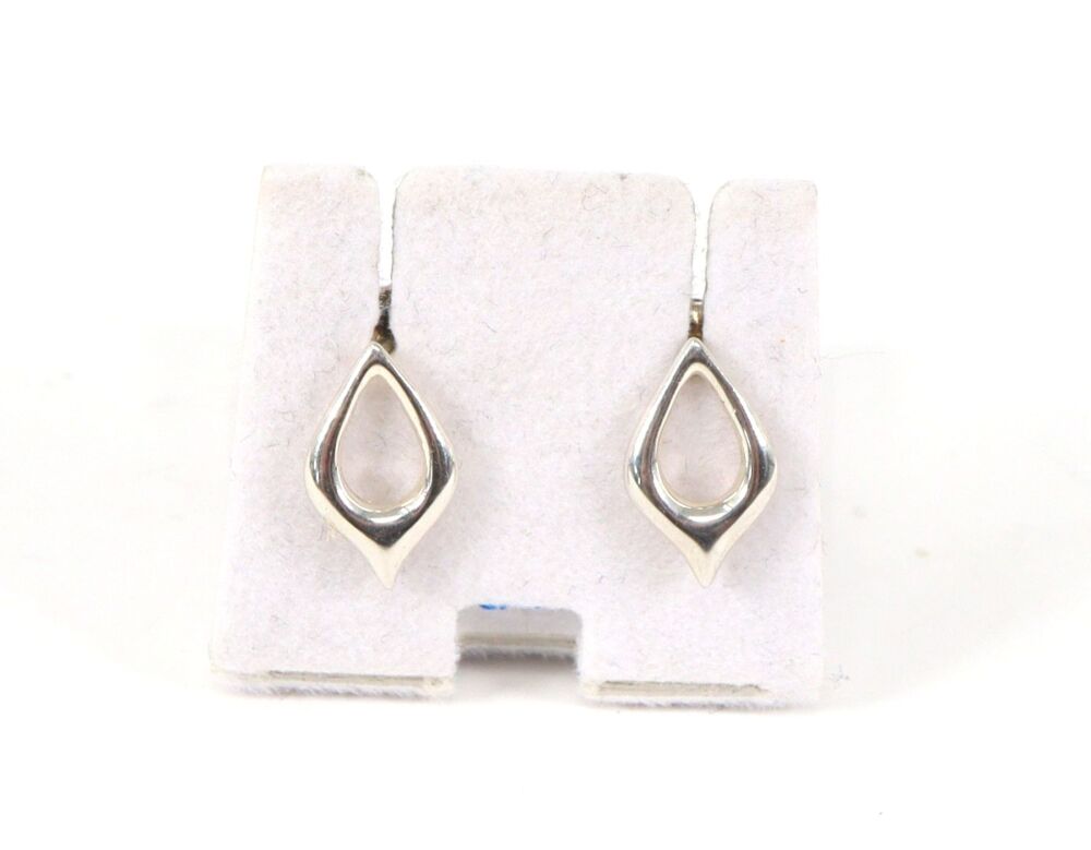 Silver Petal shape Stud Earrings  #2137