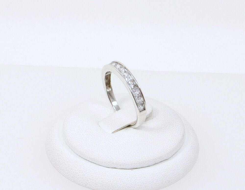 Silver Half Eternity Cubic Zirconia Ring  #1494