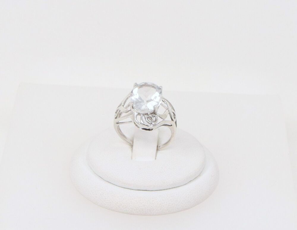 Silver & Cubic Zirconia Solitaire Ring #1439