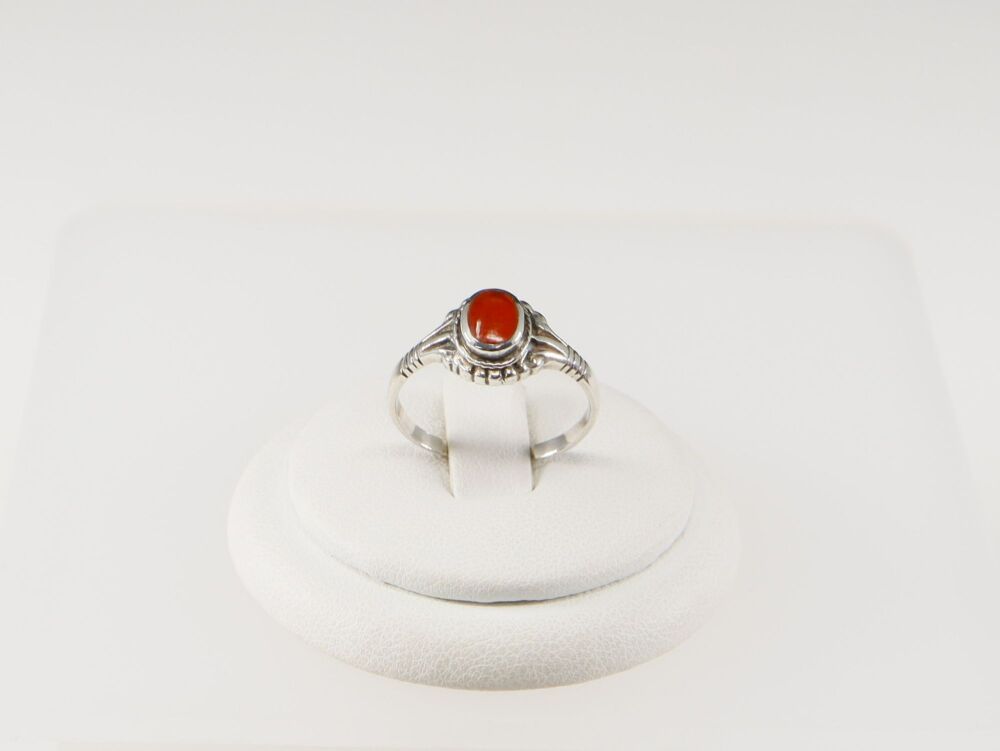 Vintage Silver & Carnelian Ring  #2219